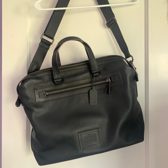 Coach Bag Black Leather Computer/ Work Bag - Picture 1 of 5
